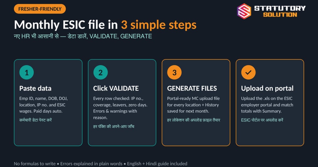 ESIC Smart MC Upload Generator v2.1 (Excel) – 10,000 Employees, image 2