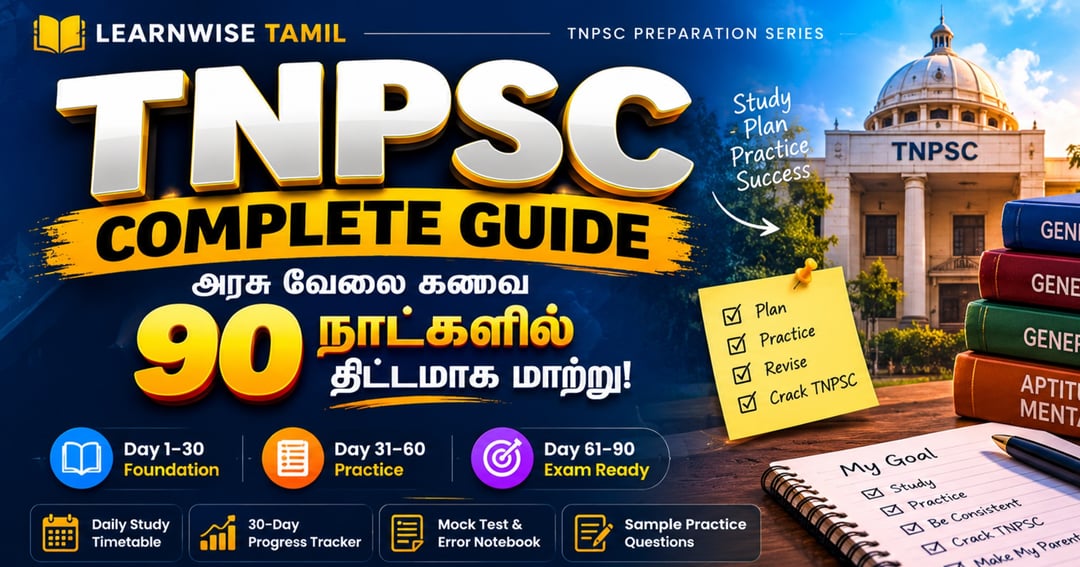 TNPSC Group 4 – 90 Days Study Plan | Tamil + Tanglish Guide