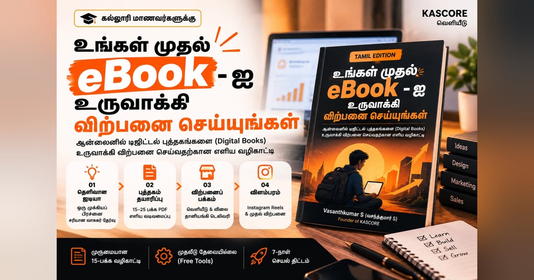 உங்கள் முதல் eBook-ஐ உருவாக்கி விற்பனை செய்யுங்கள் | Tamil Edition