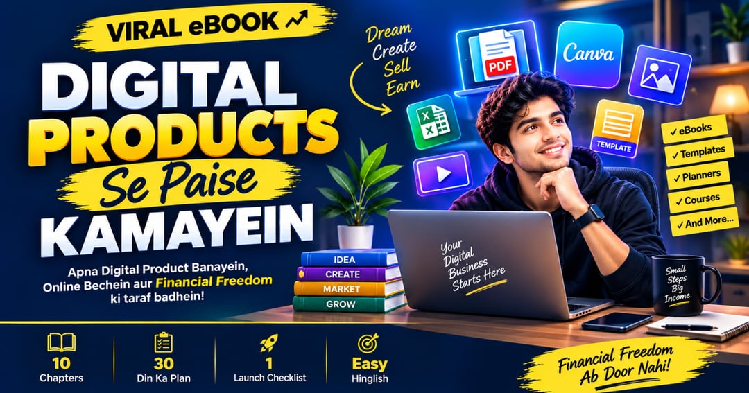Viral eBook: Digital Products Se Paise Kamayein | Zero Se Online Business Shuru Karne Ki Complete Guide