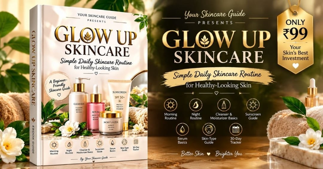 ✨ Ready for Your Skin's Glow-Up? ✨ Kya aap bhi confusing skincare routines se pareshan hain? Hum laaye hain ek simple aur beginner-friendly guide jo aapki skin ko degi wo healthy glow! 🌿💖 📖 Is Guide Mein Kya Milega? ✅ 20 pages of pure, no-fluff skincar
