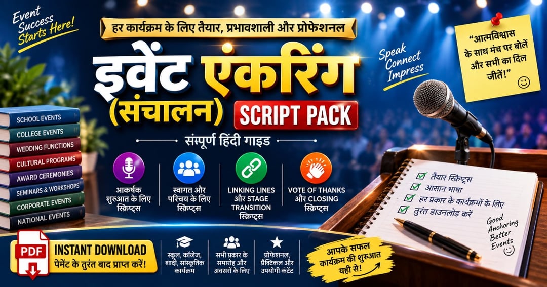 इवेंट एंकरिंग (संचालन) स्क्रिप्ट पैक - संपूर्ण हिंदी गाइड