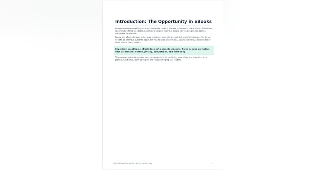 From Beginner to eBook Entrepreneur, image 2