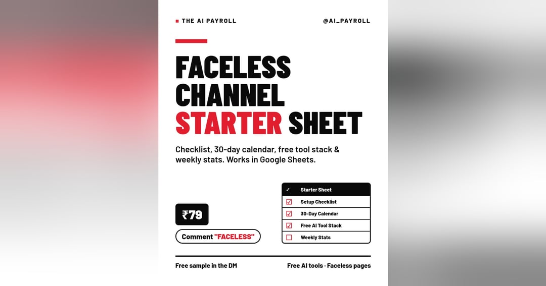 Faceless Page Setup Checklist: Free