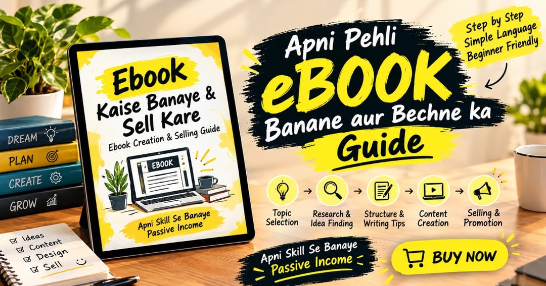 Apni knowledge ko Ebook me convert kare aur earning ka journey start kare!  Simple Language | Step-by-Step | Beginner Friendly