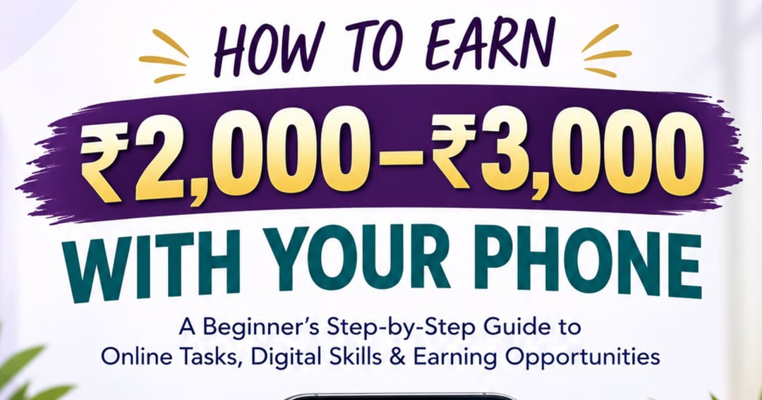 How to Earn ₹2,000–₹3,000 with Your Phone — A Beginner’s Step-by-Step Guide