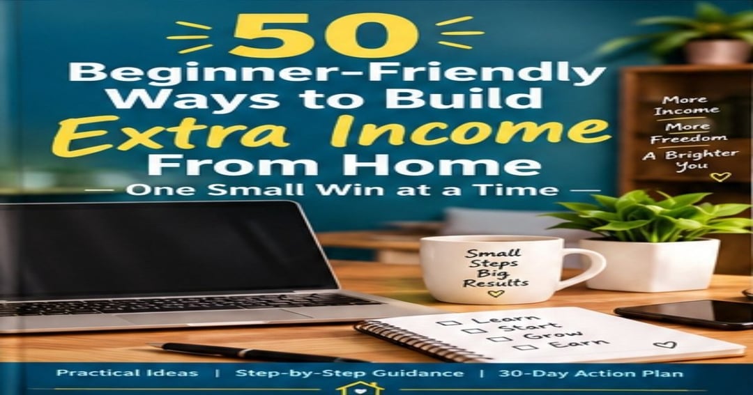 50 Beginner-Friendly Ways to Build Extra Income From Home—One Small Win at a Time