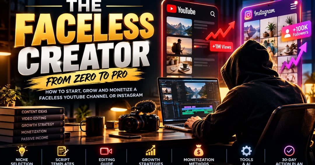 The Faceless Creator: From Zero to Pro β YouTube & Instagram Mastery