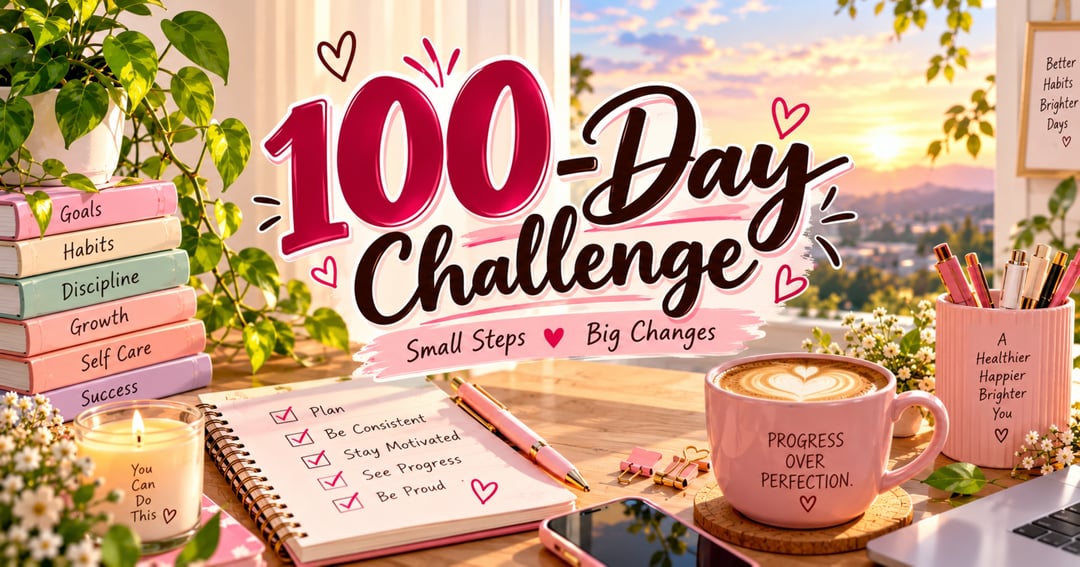 100-Day Challenge Planner – Habit Tracker, Goal Setting & Self-Improvement Journal