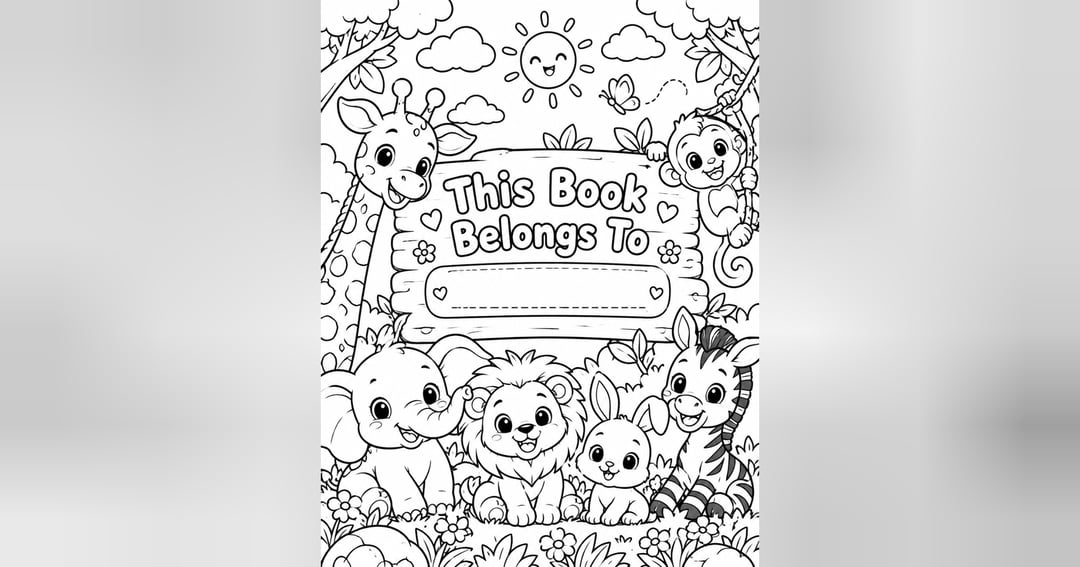 35 Cute Animals Coloring Book for Kids | 35 Printable Animal Coloring Pages (Ages 3β6), image 2