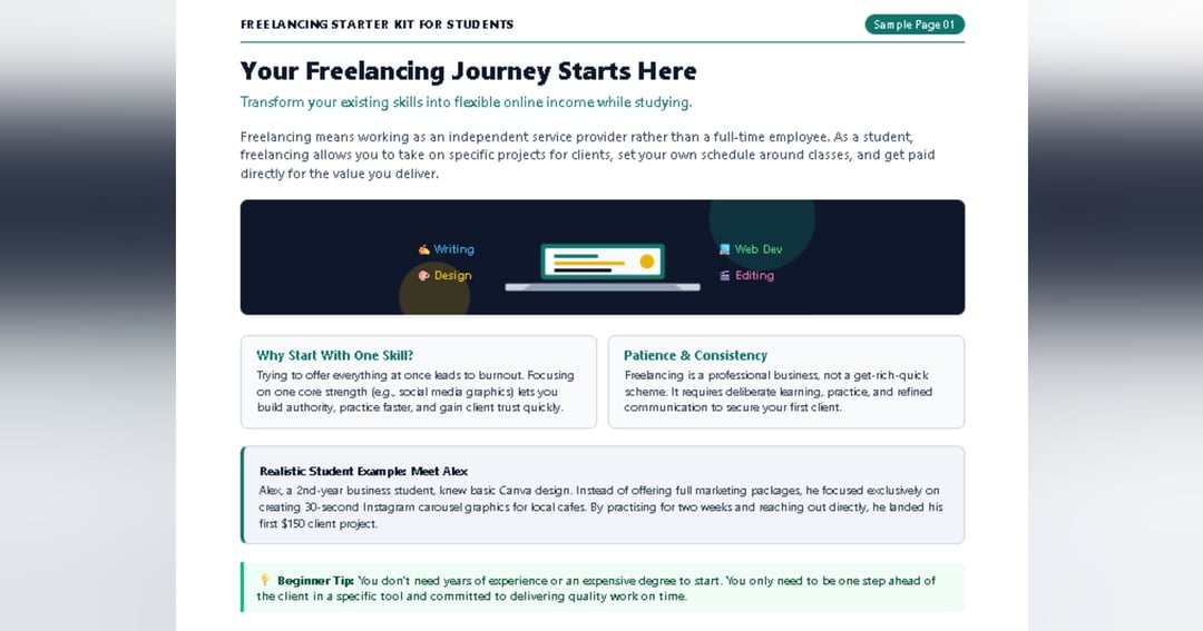 Freelancing Starter Kit  for Students : A Beginner's Guide to Finding Your First Client 💸, image 2
