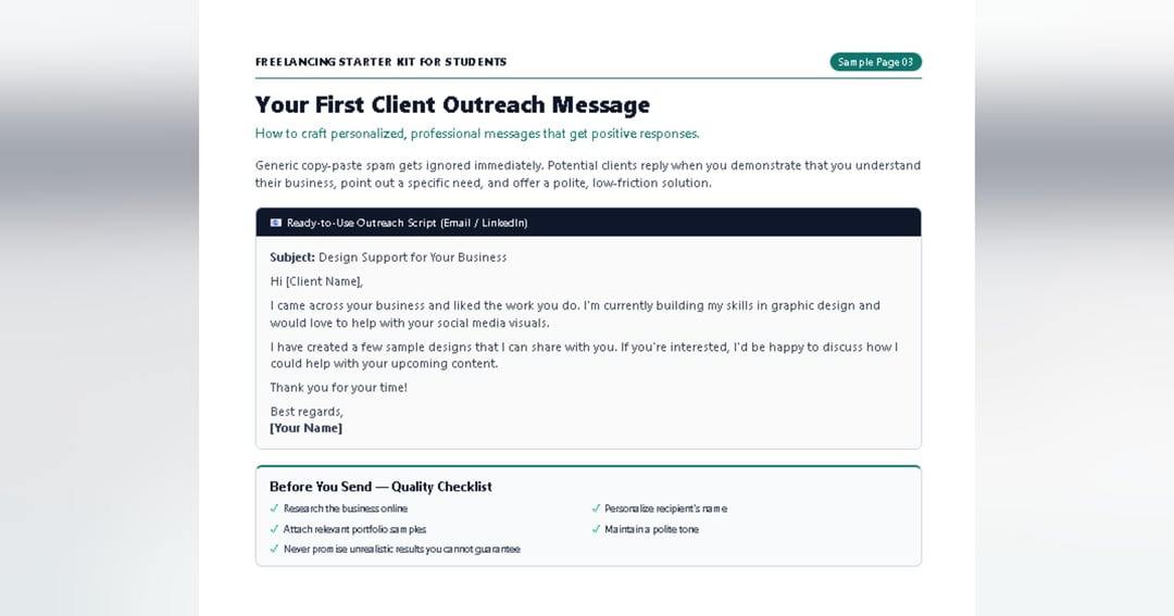 Freelancing Starter Kit  for Students : A Beginner's Guide to Finding Your First Client 💸, image 4