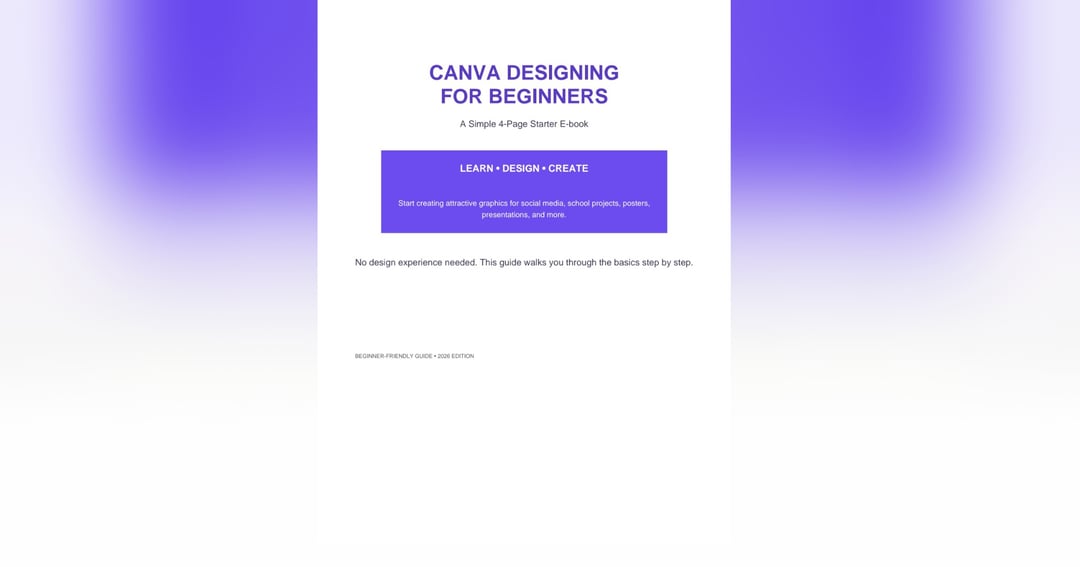 Titter 🎨 Canva Designing for Beginners Subtitle: Step-by-Step Guide to Creating Amazing Designs Short Title: Learn Canva from Zero to Pro Hindi Meaning: शुरुआती लोगों के लिए Canva डिजाइनिंग, image 2