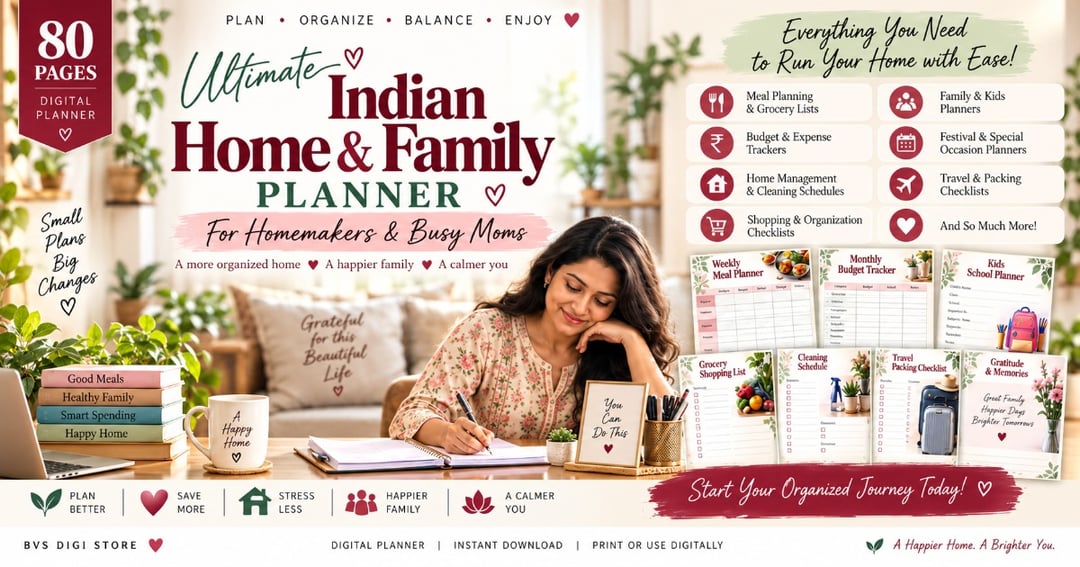 Ultimate Indian Home & Family Planner – 80-Page Complete Bundle