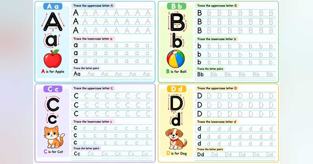 Alphabet tracing worksheet, image 2