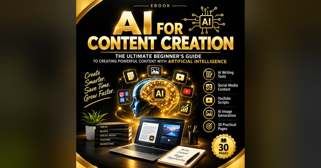 AI FOR CONTENT CREATION: The Ultimate AI Content Creation Blueprint for Beginners  Create Better Content, Write Faster, Generate Ideas & Master AI Tools — Even If You're a Beginner!