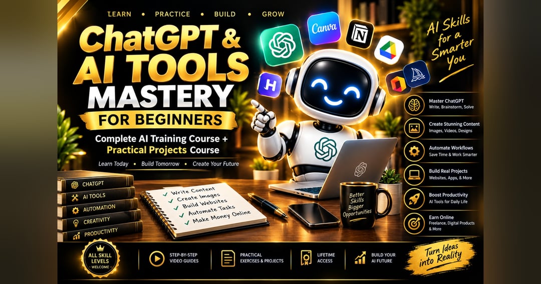 ChatGPT & AI Tools Mastery for Beginners — Complete AI Training Course + Practical Projects
