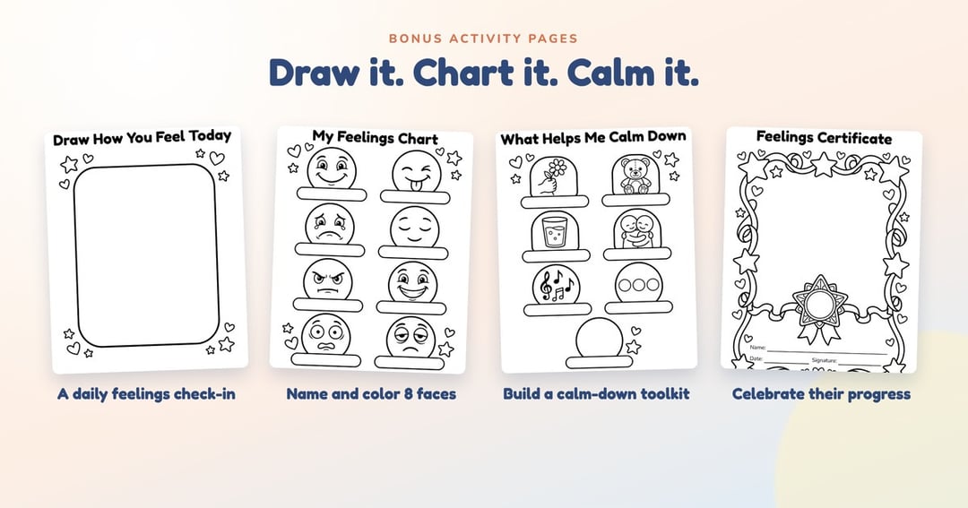 Little Big Feelings: Printable Emotions Coloring Storybook for Kids, image 4