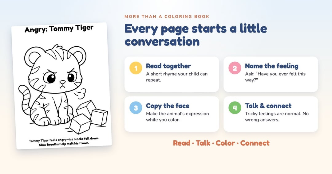 Little Big Feelings: Printable Emotions Coloring Storybook for Kids, image 3