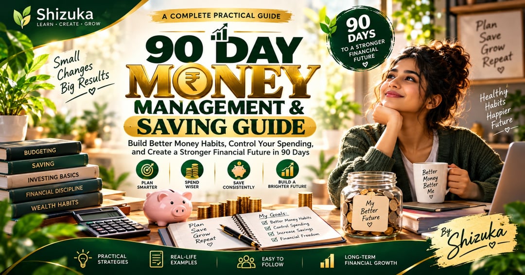 90 Day Money Management & Saving Guide eBook | Budgeting, Smart Saving, Expense Tracking & Financial Planning | Build Better Money Habits & Secure Your Financial Future | Shizuka