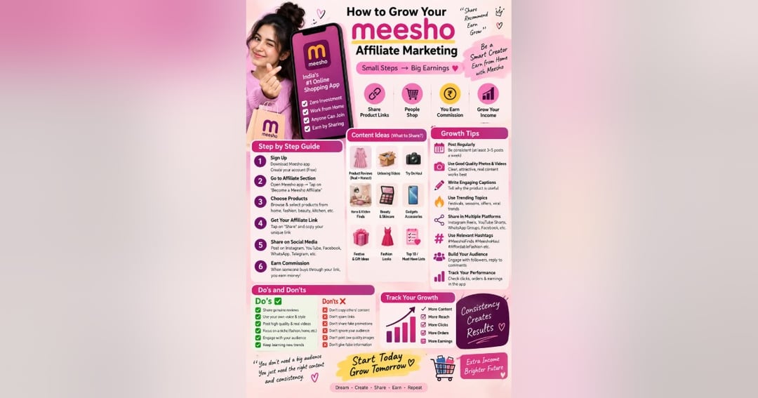 💸 Meesho Affiliate Marketing for Beginners 📱 | Start Learning Online Earning from Home! 😍