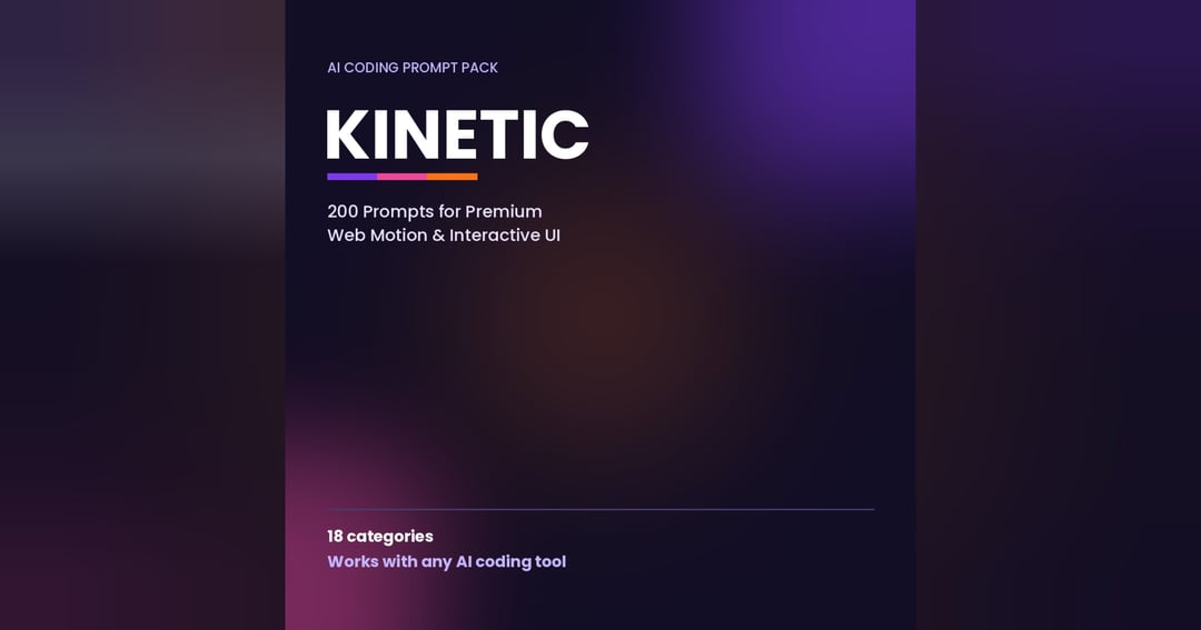 KINETIC — 200 AI Prompts for Premium Web Motion (Claude Code, v0, Cursor, Lovable, Bolt), image 2