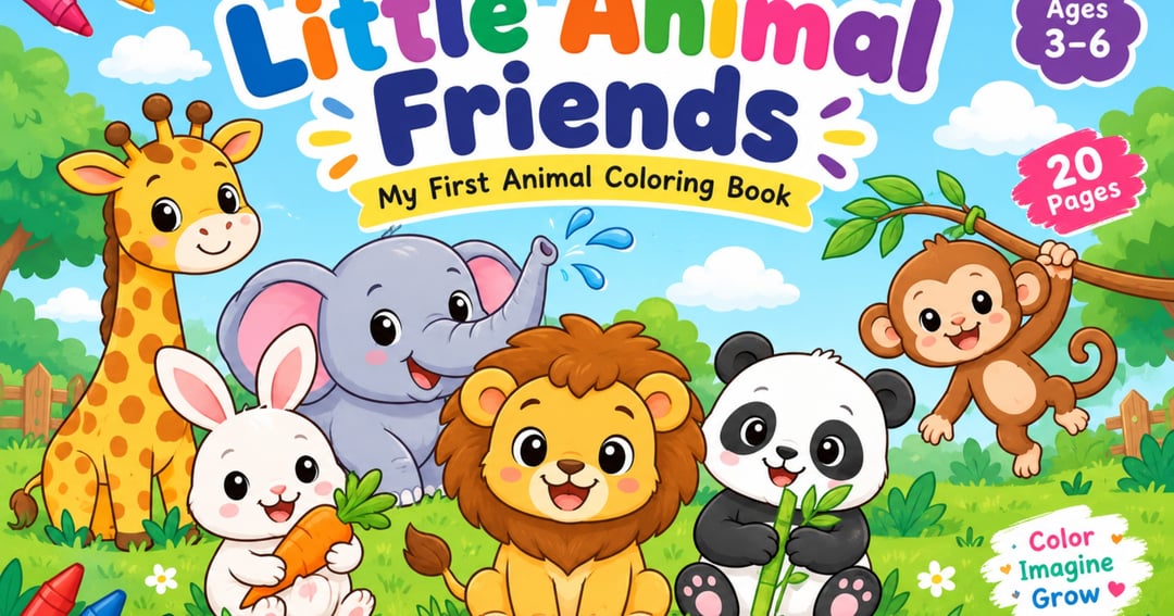 Little Animal Friends: Cute Animal Coloring Book for Kids