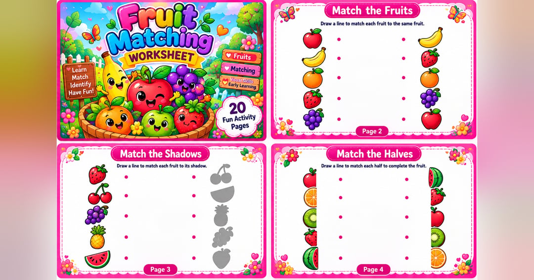 Fruit Matching Worksheet, image 2