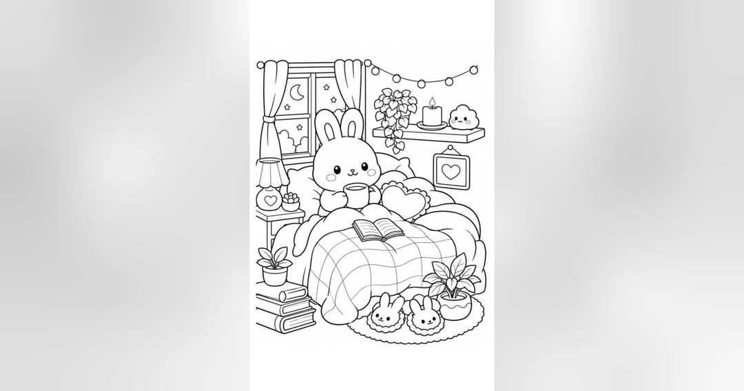 Cute Animals & Their Little Adventures 🐻🌷 | Printable Colouring Book, image 3