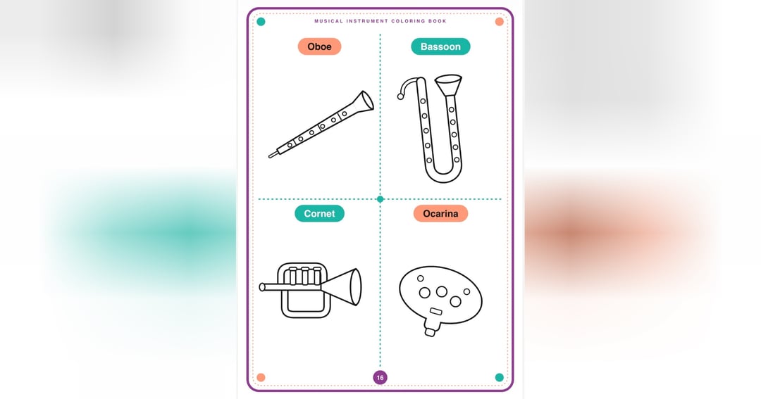 Musical Instrument Coloring Book for Kids Ages 3+ | 100  Simple Designs, image 2