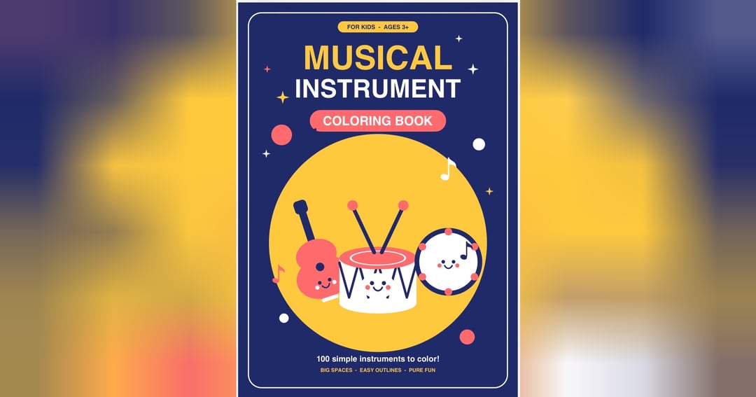 Musical Instrument Coloring Book for Kids Ages 3+ | 100  Simple Designs, image 5
