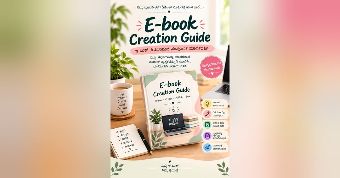 E-book Creation Guide – ಕನ್ನಡದಲ್ಲಿ E-book ತಯಾರಿಸುವ ಸಂಪೂರ್ಣ ಮಾರ್ಗದರ್ಶಿ, image 2