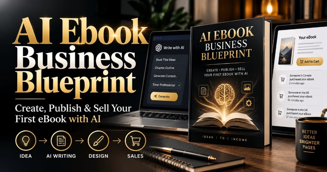 AI Ebook Business Blueprint  🚀 How to Create & Sell Your First eBook