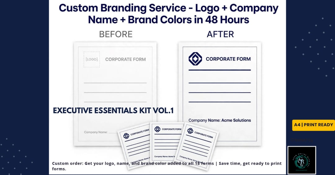 Custom Branding for Executive Essentials Kit — Add Your Logo, Colors & Company Name | 48-Hour Delivery