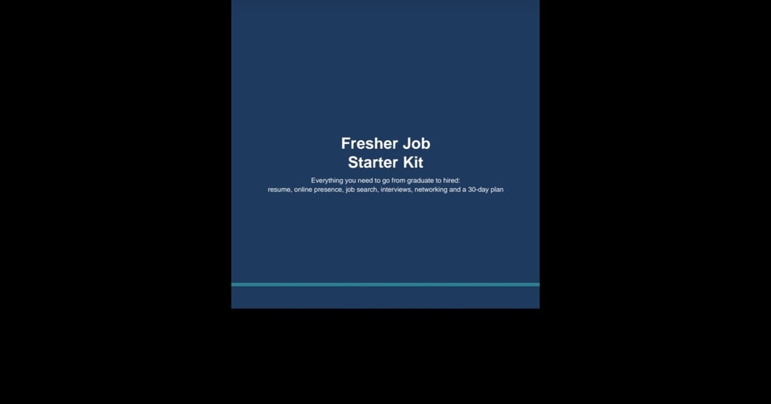 Fresher job starter kit
