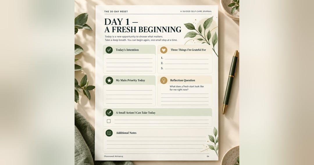 The 30-Day Reset: A Guided Self-Care & Personal Growth Journal, image 2