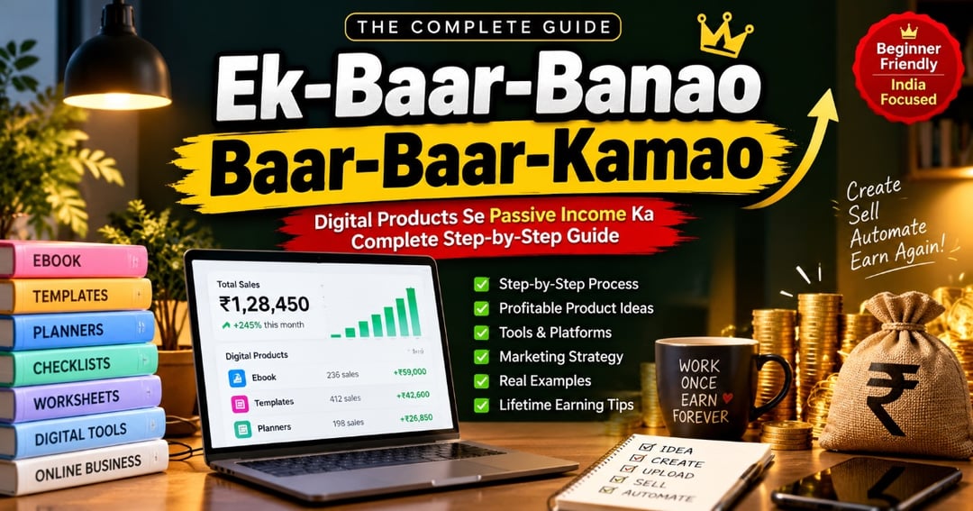 Ek-Baar-Banao, Baar-Baar-Kamao 🚀 | Digital Products Se Online Income Kamane Ki Complete Hinglish Guide
