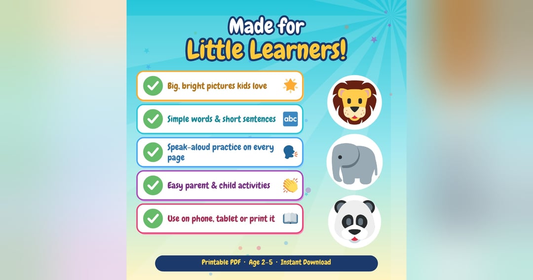 My First English Words – Colourful Picture Book for Toddlers (Age 2–5), image 4