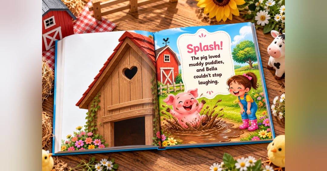 Bella's Little Farm Adventure - Story + Coloring Book for Kids Ages 3-8 |   Printable PDF, image 2