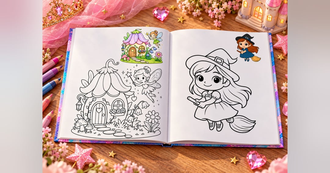 Princess Coloring Book for Girls - 20 Cute Princess Pages Age 3-8, image 2