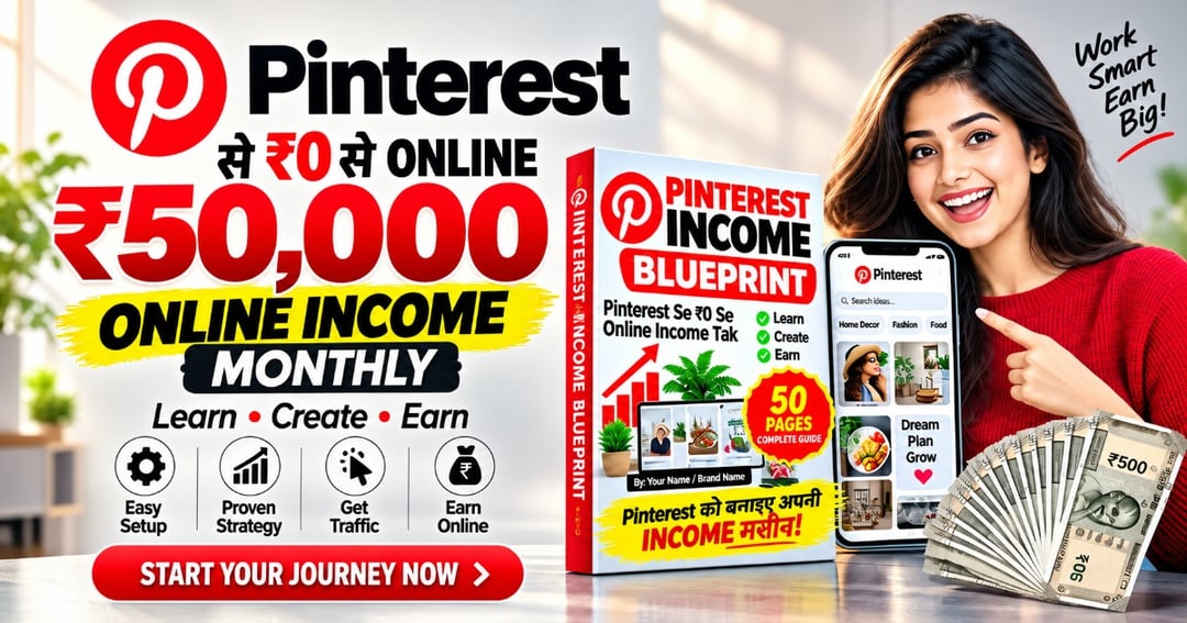 Pinterest Income Blueprint™ | Complete Beginner-to-Pro Guide | Pinterest SEO, Affiliate Marketing, Digital Products & Online Earning Strategy (Hindi)