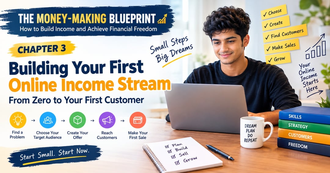 The Money-Making Blueprint – Chapter 3: Building Your First Online Income Stream | From Zero to Your First Customer