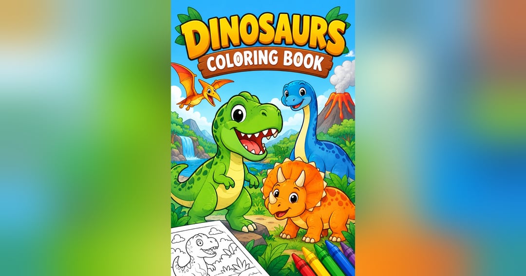 Dinosaurs Coloring Book: Fun & Easy Dinosaur Coloring Pages for Kids 🦖🎨