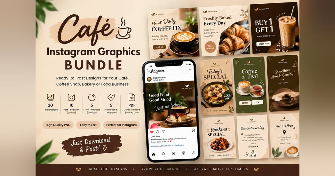 Café Instagram Graphics Bundle