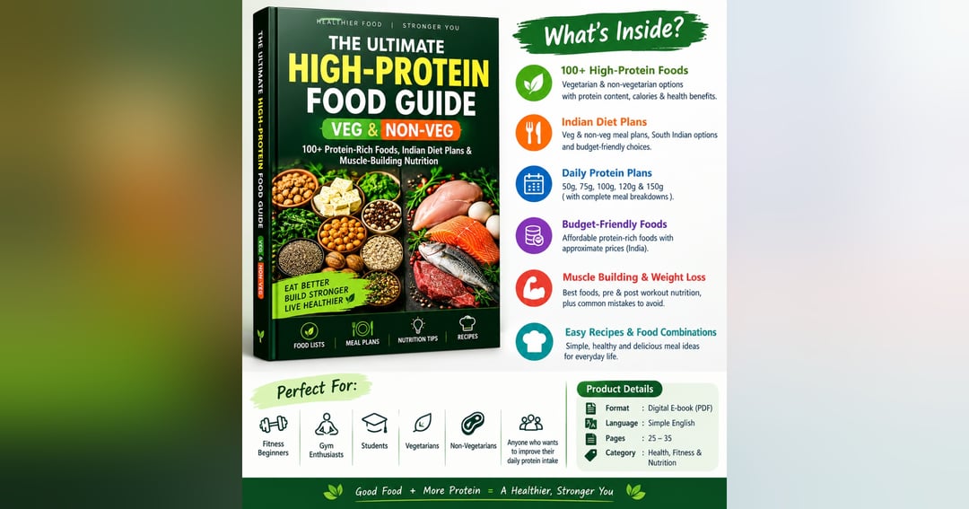 The Ultimate High-Protein Food Guide – Veg & Non-Veg | 100+ Protein-Rich Foods, Indian Diet Plans & Muscle-Building Nutrition, image 2