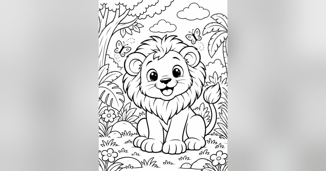 Animals Coloring Book for Kids Ages 3–8 | 10 Cute Animal Coloring Pages, image 3