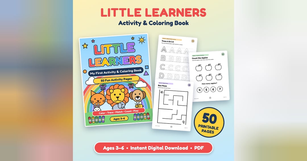 Little Learners Printable Activity & Coloring Book