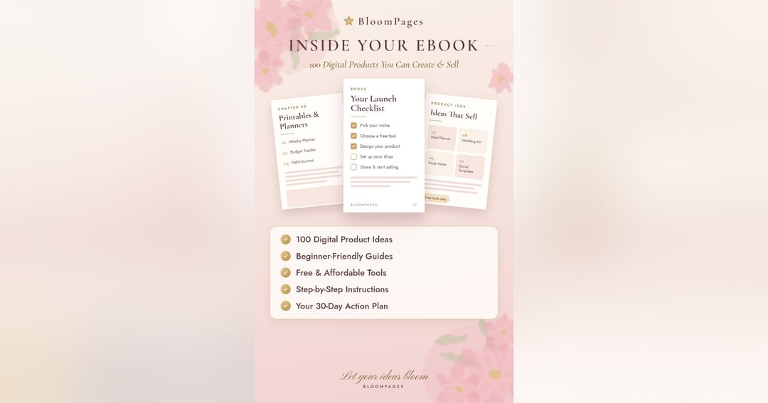 100 Digital Products You Can Create & Sell – Beginner's Guide | BloomPages, image 2