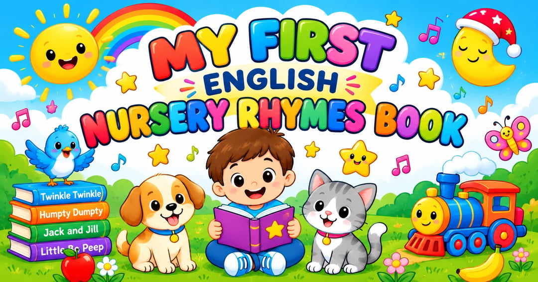 MY FIRST BOOK OF ENGLISH NURSERY RHYMES – 30 Fun Rhymes, Colourful Adventures and Learning Activities for Little Learners