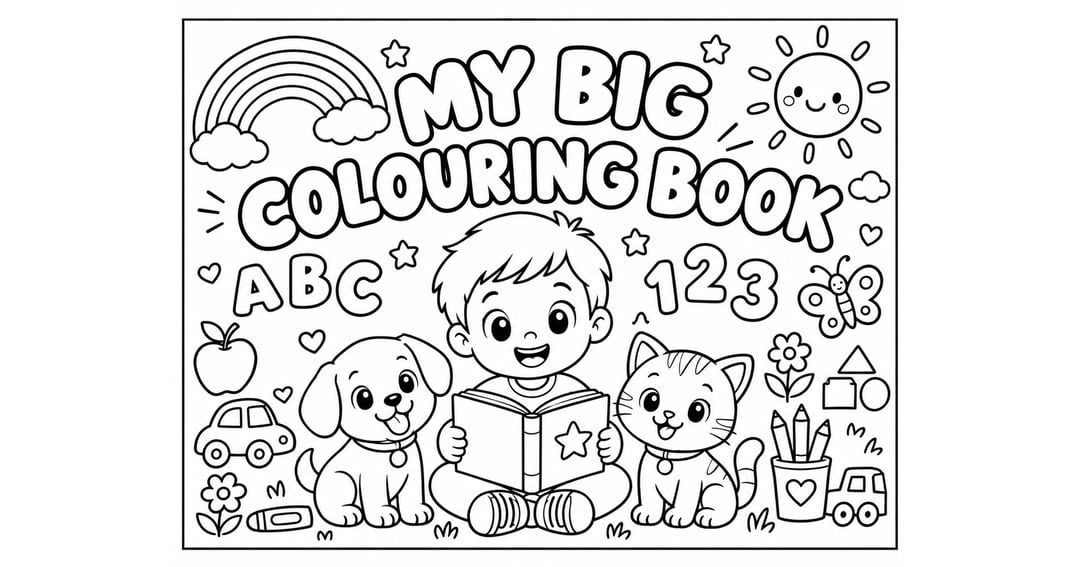 Big & Easy Colouring Book for Kids: 50 Fun Pages